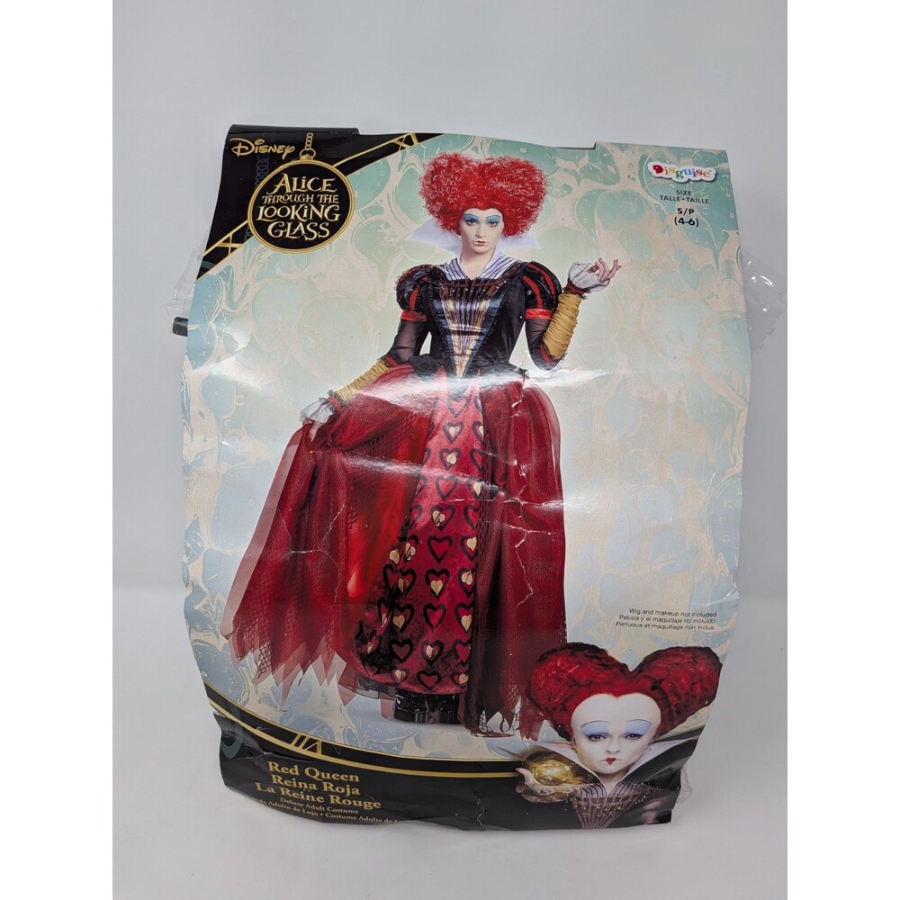 Disney Red Queen Deluxe Adult Costume Alice Looking Glass Sz S Gothic